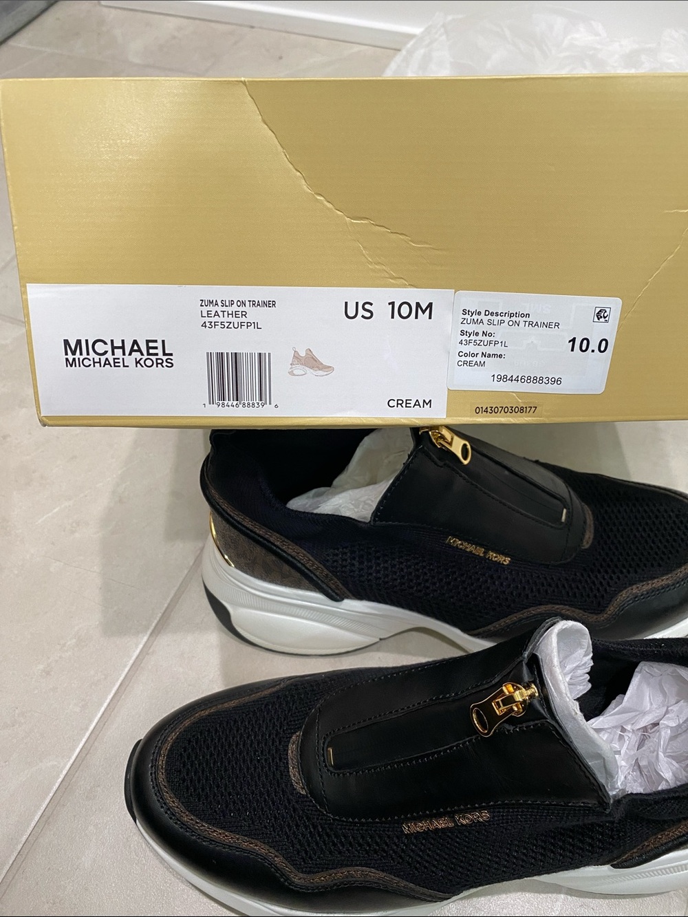 NEW in box Michael Kors Woman zip on Zuma trainer Size 10 - Picture 2 of 9